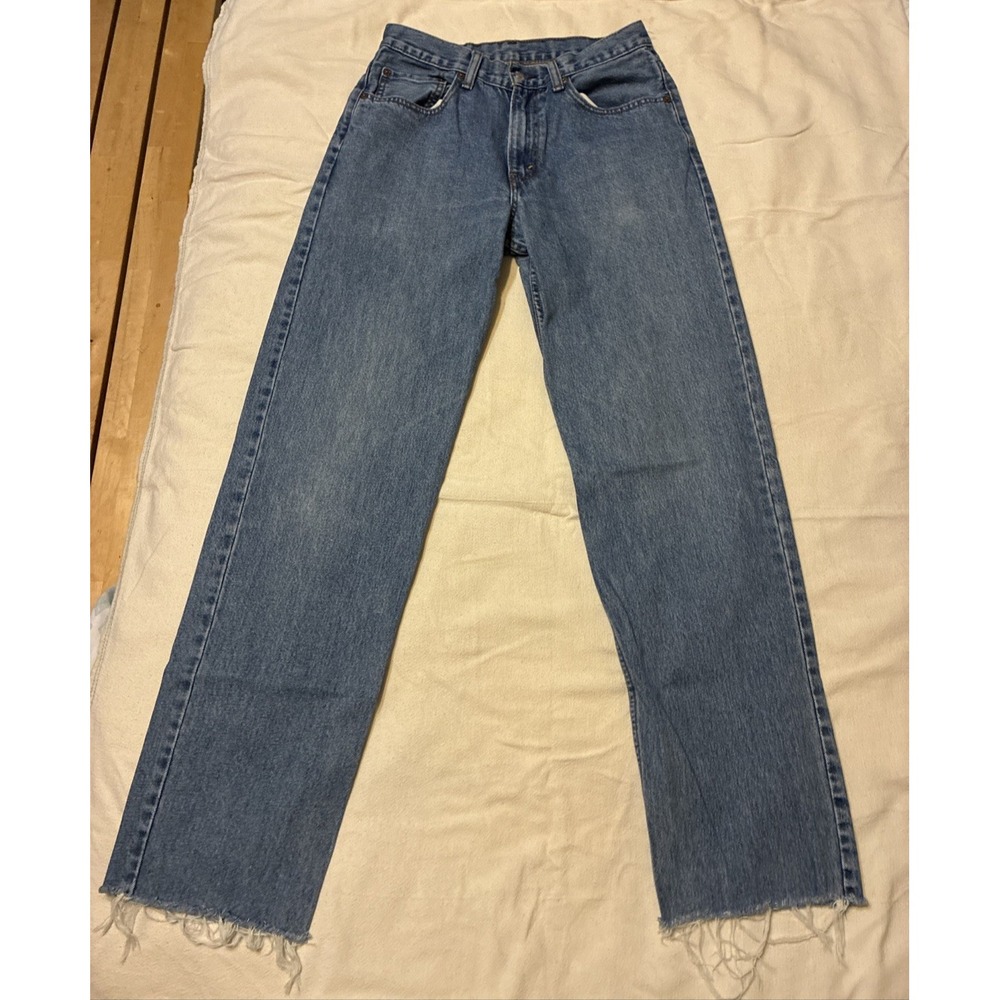 VTG Levis 550 Relaxed Fit Straight‎ Leg Jeans Medium Wash Raw Hem 31 X 36 Y2K
